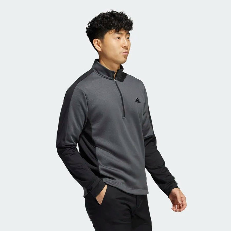 Adidas Colorblock Quarter-Zip Pullover - Grey