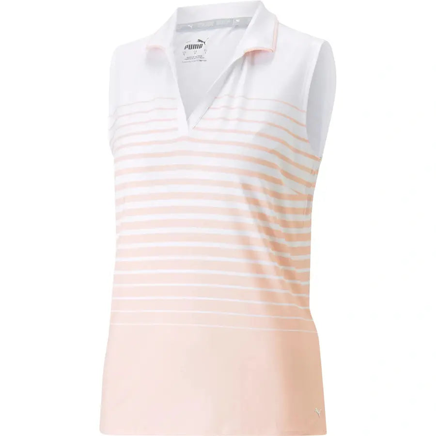 Puma Ladies MATTR Sleeveless Stripe Golf Polo