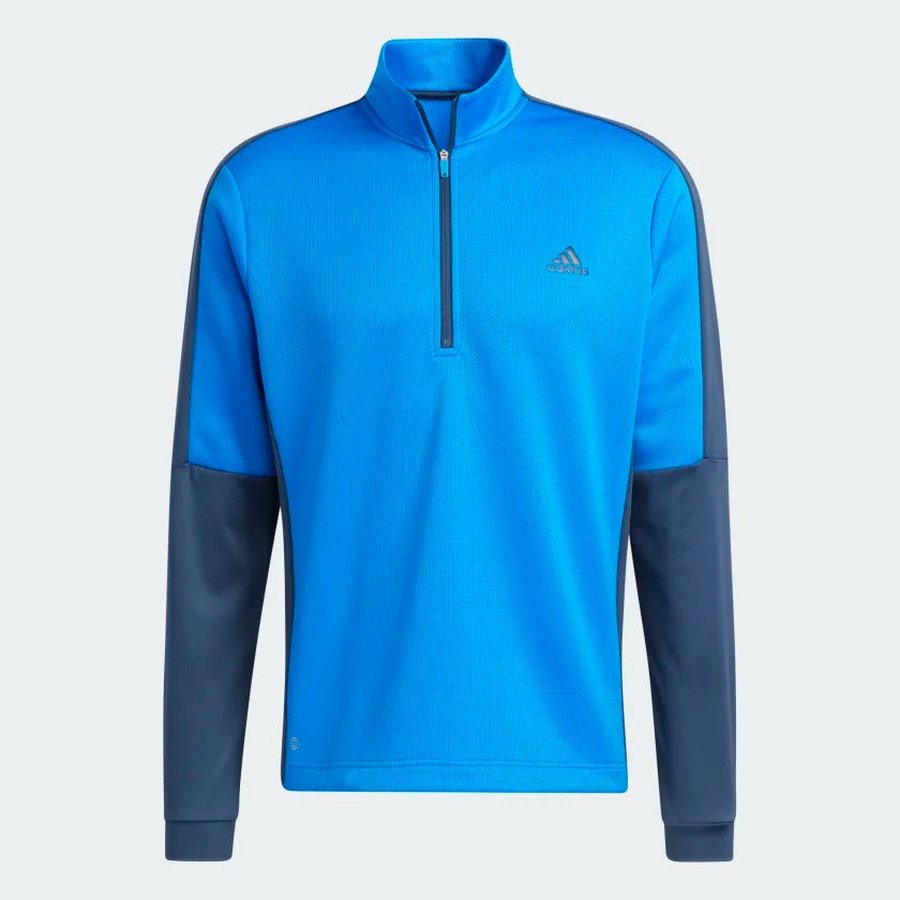 Adidas Colorblock Quarter-Zip Pullover - Blue