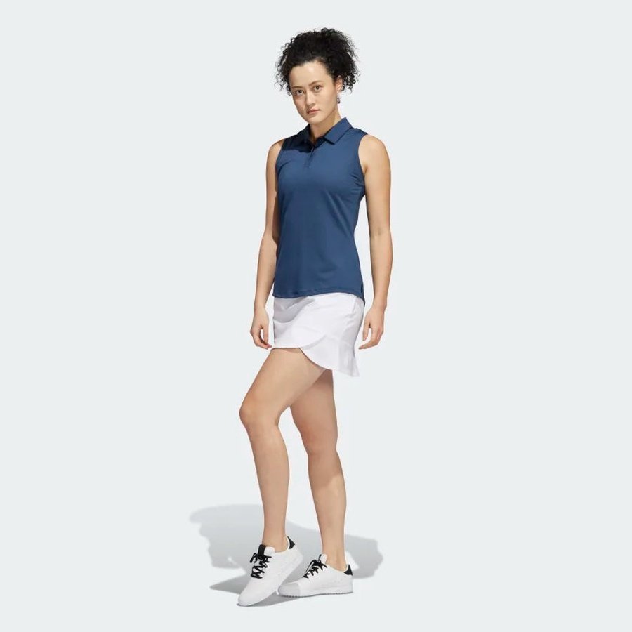 Adidas Ladies Sleeveless Polo Shirt - Navy