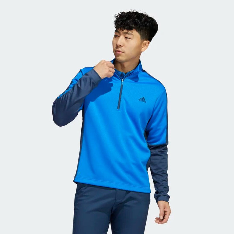 Adidas Colorblock Quarter-Zip Pullover - Blue