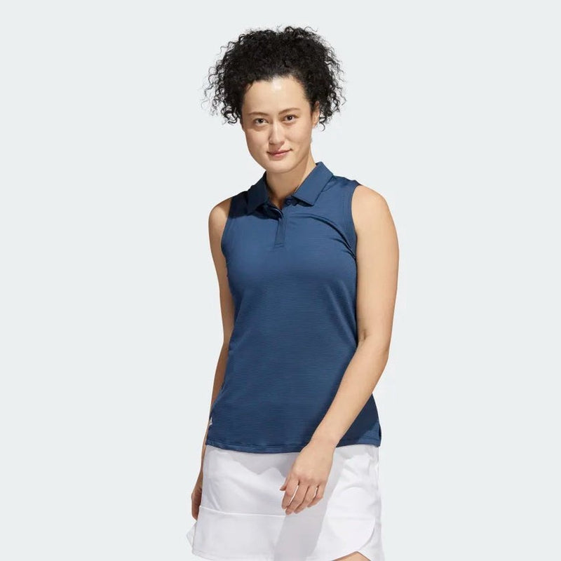 Adidas Ladies Sleeveless Polo Shirt - Navy