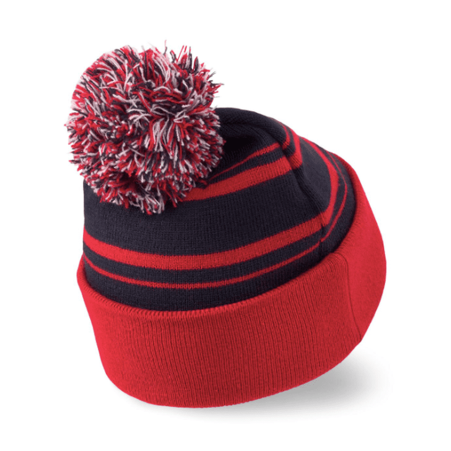 Men's Puma P Removable Pom Beanie Navy Blazer/Persian Red