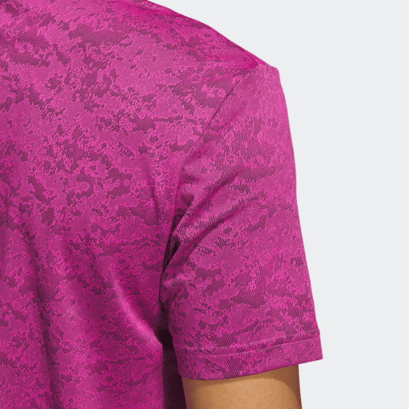 Adidas Textured Jacquard Polo Shirt - Pink