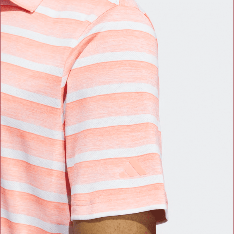 Adidas Two-Color Striped Polo Shirt - Peach
