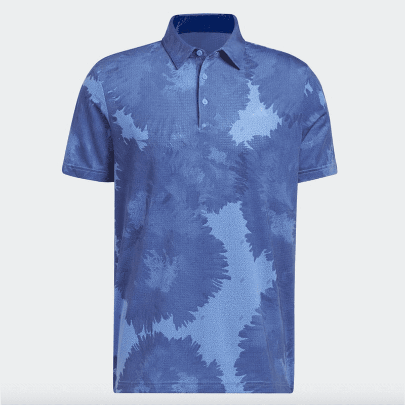 Adidas 2023 Flower Mesh Golf Polo Shirt - Blue