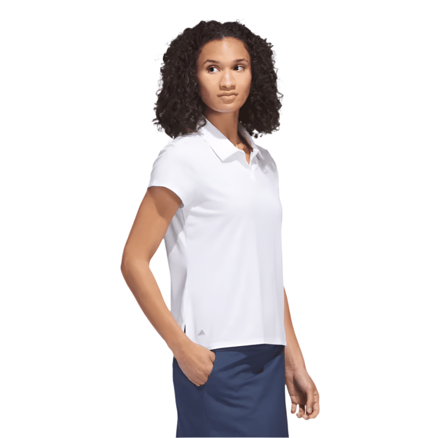 Adidas Ladies Go To Heathered Polo Shirt White