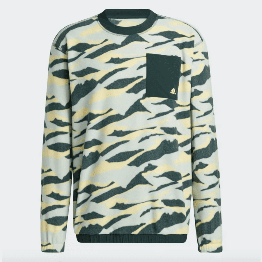 Adidas Texture-Print Crew Sweatshirt - Green