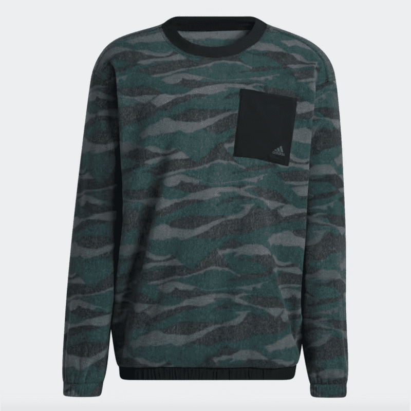 Adidas Texture-Print Crew Sweatshirt - Black