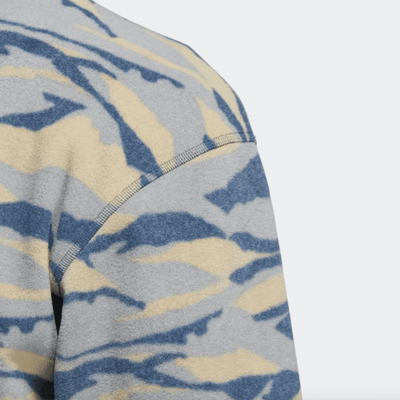 Adidas Texture-Print Crew Sweatshirt - Blue