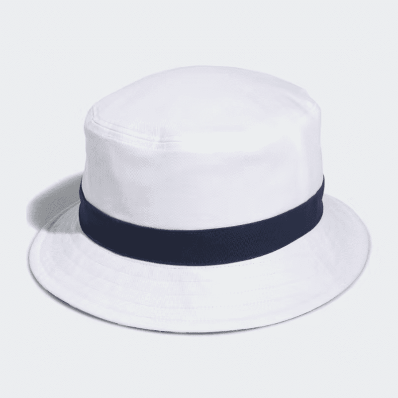 Adidas White Plaid Reversible Golf Bucket Hat