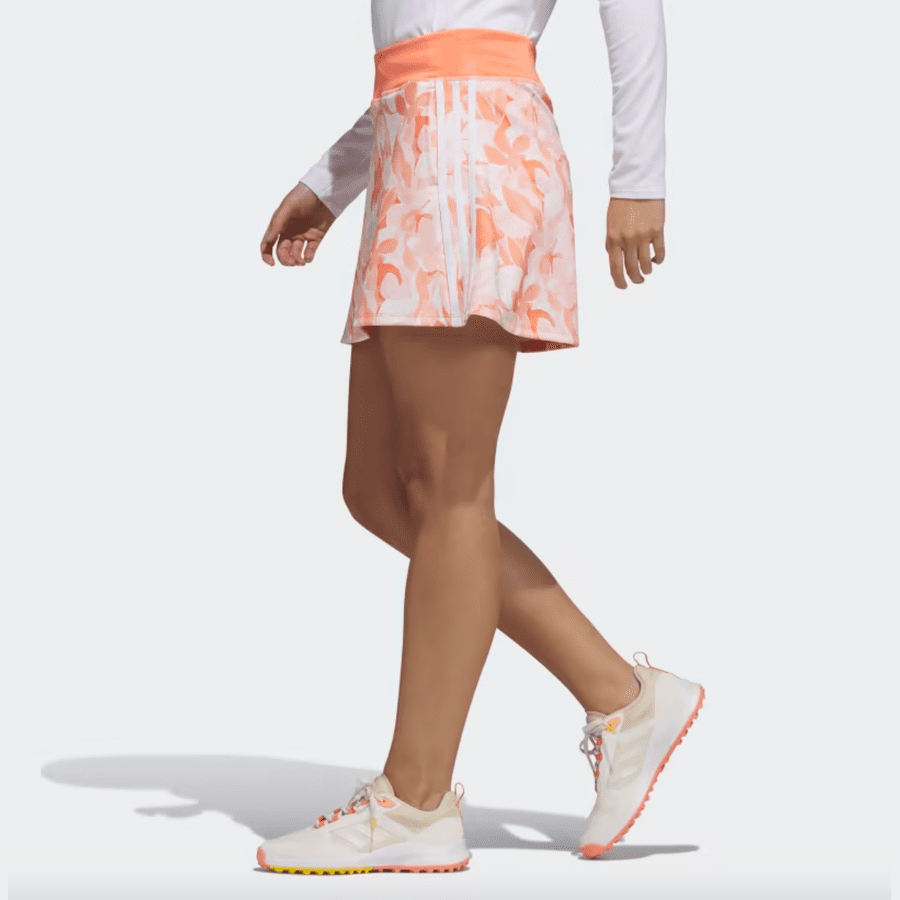 Adidas Orange Floral 15-Inch Golf Skort