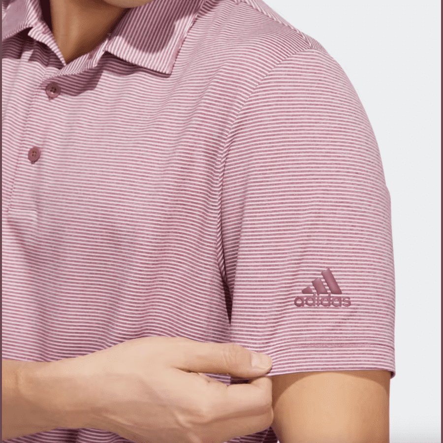 Adidas Ottoman Stripe Polo Shirt - Burgundy