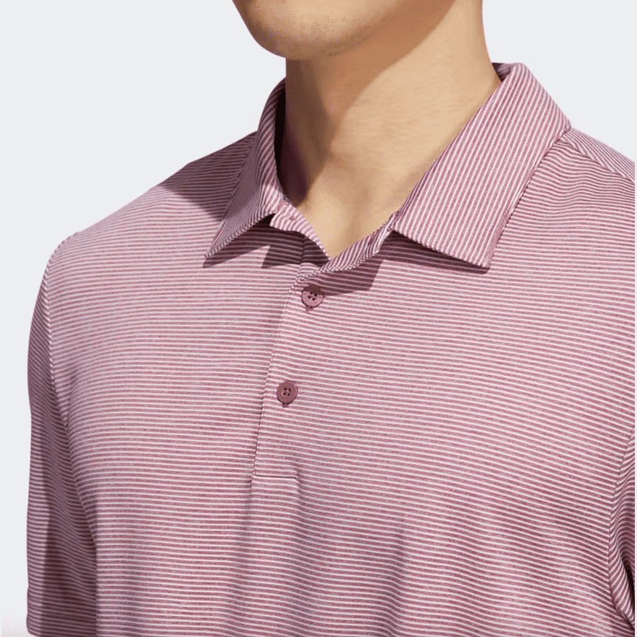 Adidas Ottoman Stripe Polo Shirt - Burgundy