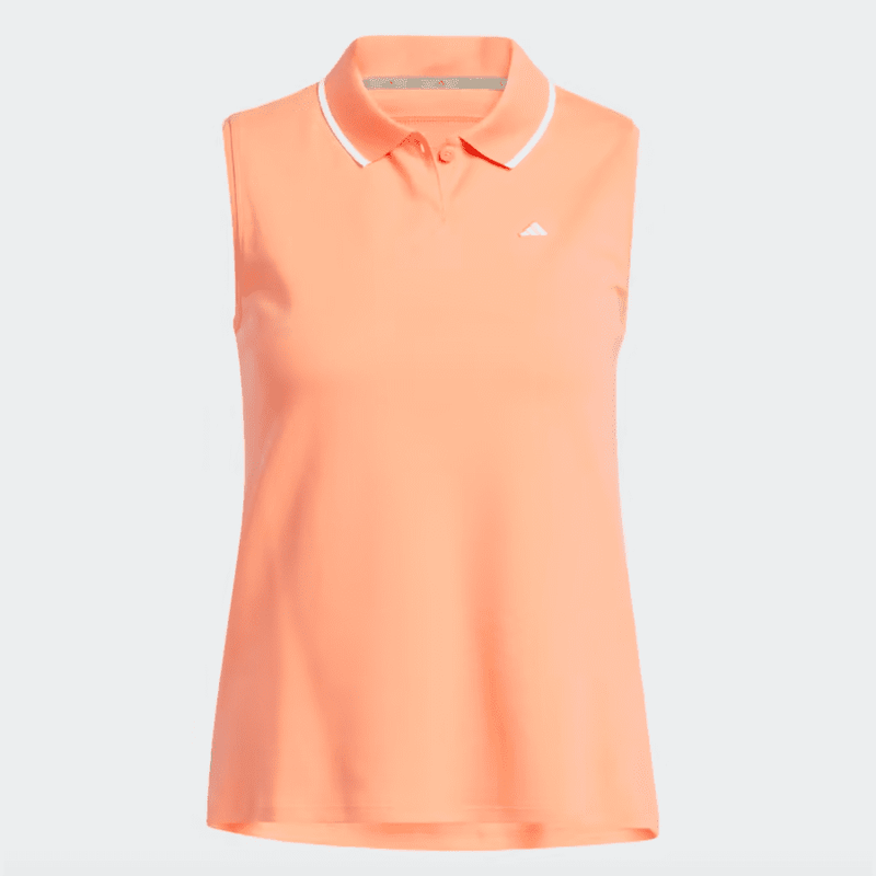 Adidas Ladies Go To Piqu Sleeveless Golf Polo Shirt Orange