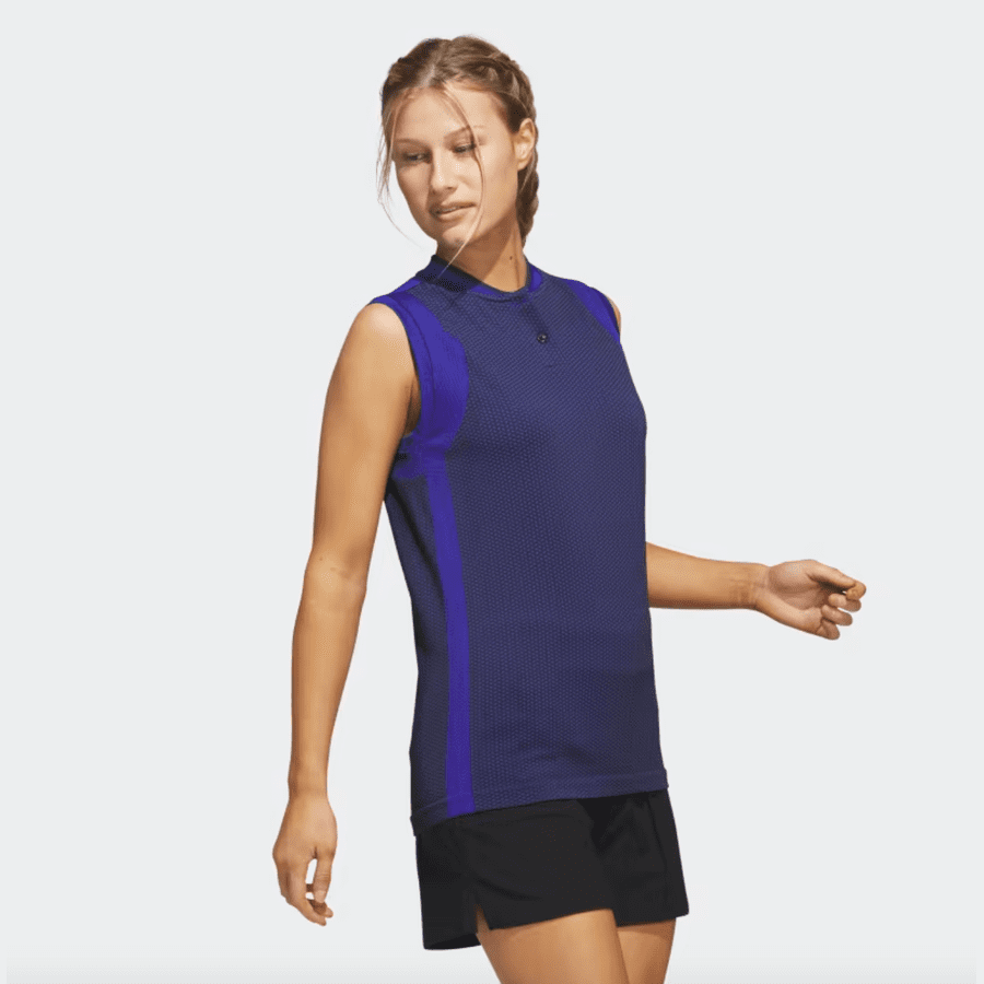 Adidas Ladies Ultimate365 Tour Sleeveless Golf Shirt - Blue