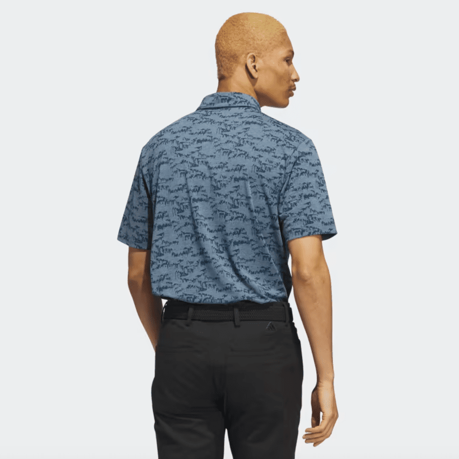 Adidas Go-To Printed Golf Polo Shirt - Blue