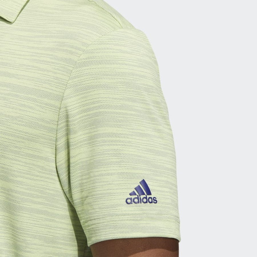 Adidas Space-Dyed Striped Polo Shirt - Green