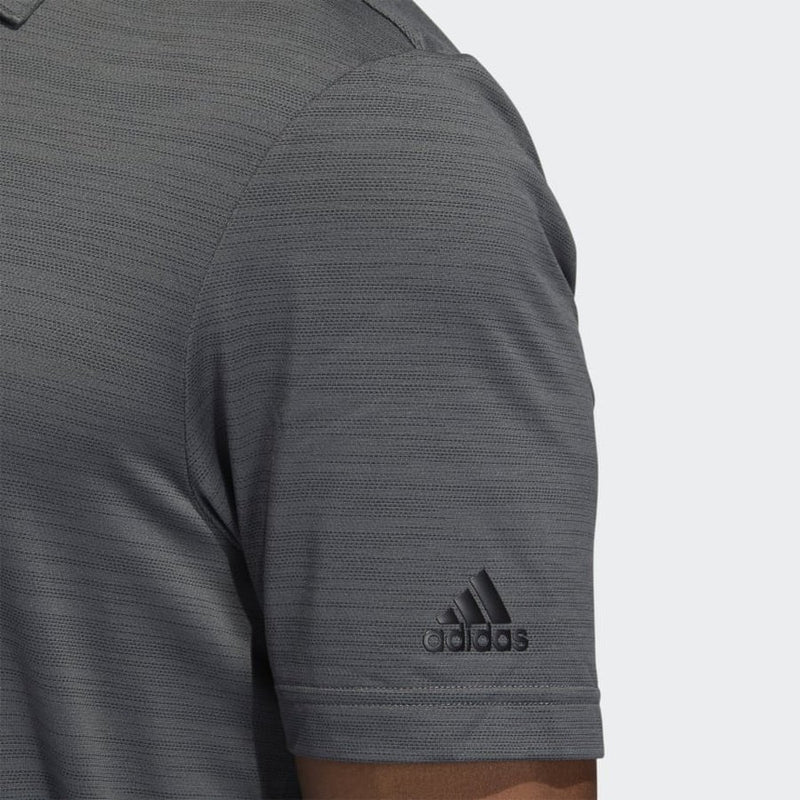 Adidas Space-Dyed Striped Polo Shirt - Grey