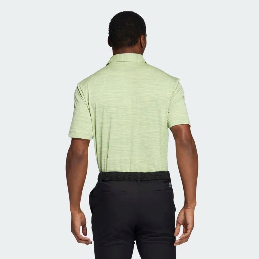 Adidas Space-Dyed Striped Polo Shirt - Green