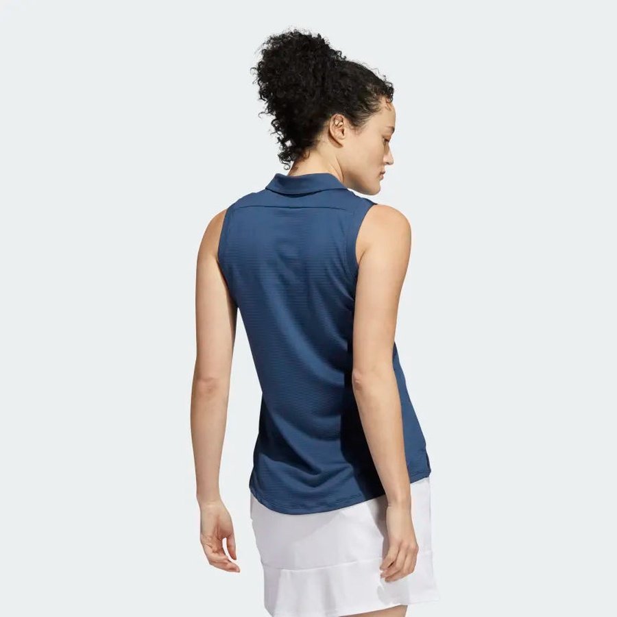 Adidas Ladies Sleeveless Polo Shirt - Navy