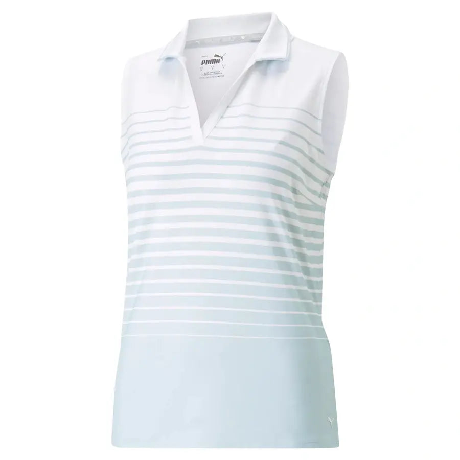 Puma Ladies MATTR Sleeveless Stripe Golf Polo