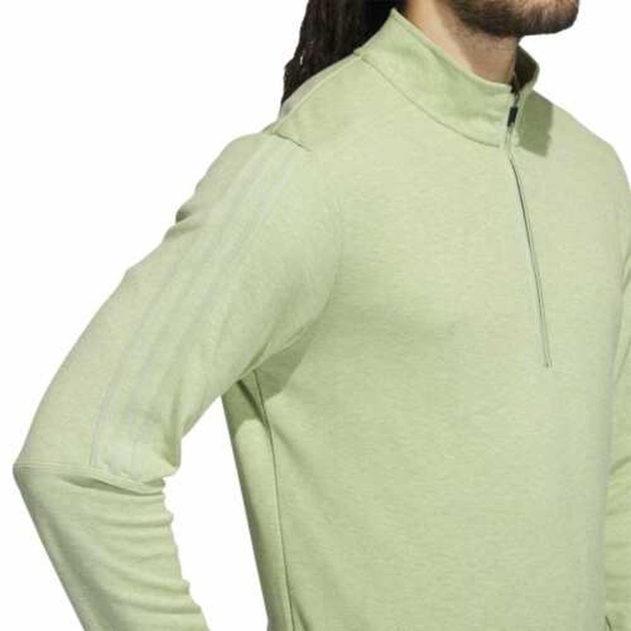 Adidas 3 Stripe 1/4 Zip Pullover - Lime