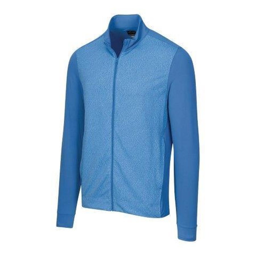 Greg Norman L/S JACQUARD FULL-ZIP Pacific Blue